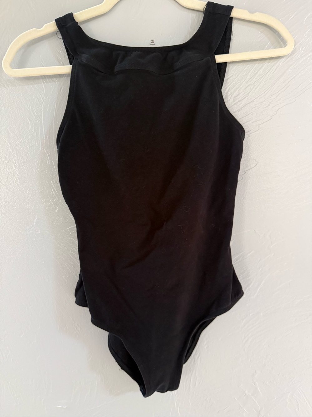 Natalie Dancewear Black Cross Back Leotard High Neck Open Back Size M